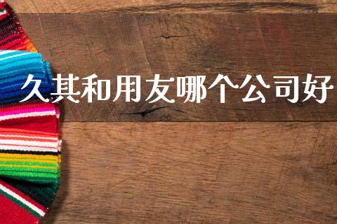 久其和用友哪个公司好_https://www.gongyisiwang.com_焦炭期货手续费_第1张