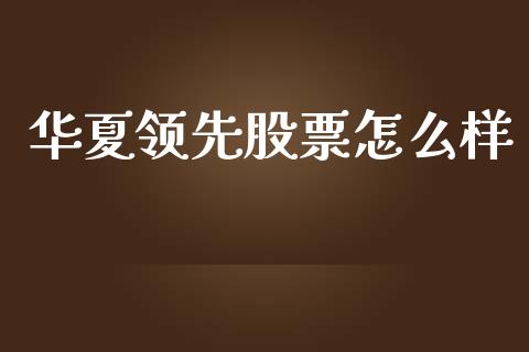 华夏领先股票怎么样_https://www.gongyisiwang.com_广发期货手续费_第1张