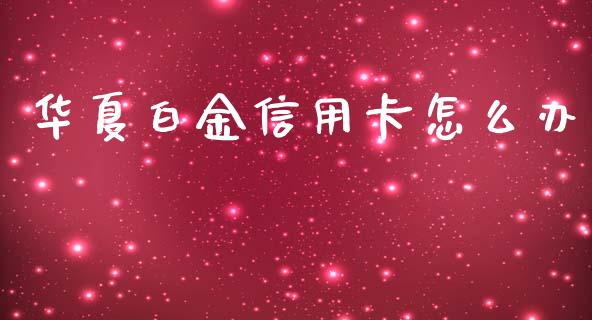 华夏白金信用卡怎么办_https://www.gongyisiwang.com_道指_第1张