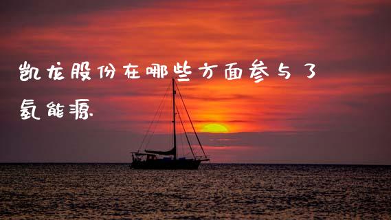 凯龙股份在哪些方面参与了氢能源_https://www.gongyisiwang.com_恒指期货_第1张