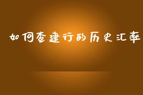 如何查建行的历史汇率_https://www.gongyisiwang.com_股指期货交易手续费_第1张