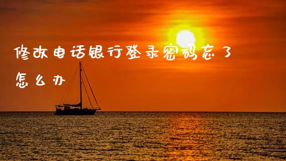 修改电话银行登录密码忘了怎么办_https://www.gongyisiwang.com_恒指期货_第1张