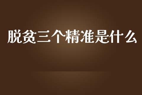 脱贫三个精准是什么_https://www.gongyisiwang.com_股指期货交易手续费_第1张