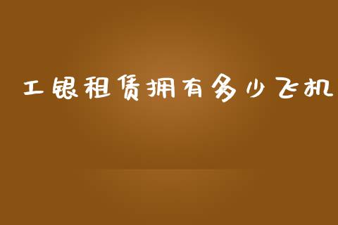 工银租赁拥有多少飞机_https://www.gongyisiwang.com_道指_第1张