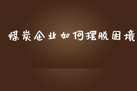 煤炭企业如何摆脱困境_https://www.gongyisiwang.com_期货公司手续费排名_第1张