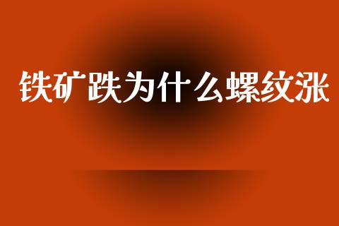 铁矿跌为什么螺纹涨_https://www.gongyisiwang.com_股指期货交易手续费_第1张