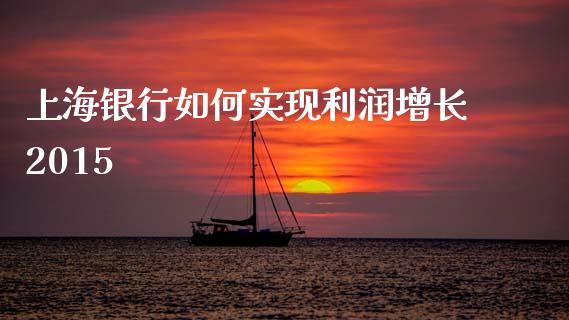 上海银行如何实现利润增长2015_https://www.gongyisiwang.com_股指期货交易手续费_第1张