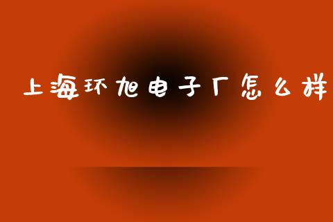 上海环旭电子厂怎么样_https://www.gongyisiwang.com_股指期货交易手续费_第1张