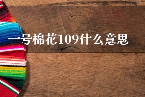 一号棉花109什么意思_https://www.gongyisiwang.com_股指期货_第1张