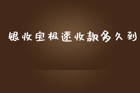 银收宝极速收款多久到_https://www.gongyisiwang.com_焦炭期货手续费_第1张