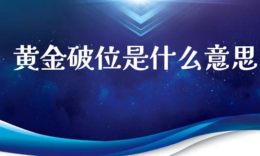 黄金破位是什么意思_https://www.gongyisiwang.com_股指期货交易手续费_第1张