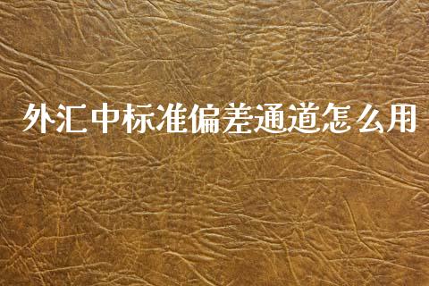 外汇中标准偏差通道怎么用_https://www.gongyisiwang.com_焦炭期货手续费_第1张