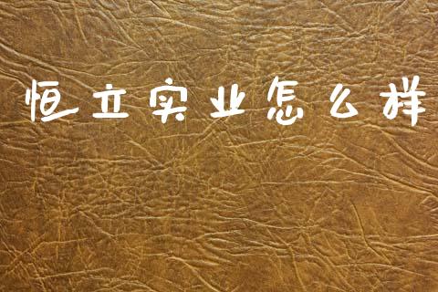 恒立实业怎么样_https://www.gongyisiwang.com_期货公司手续费排名_第1张