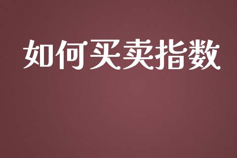 如何买卖指数_https://www.gongyisiwang.com_股指期货交易手续费_第1张