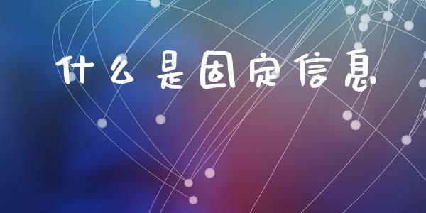 什么是固定信息_https://www.gongyisiwang.com_道指_第1张