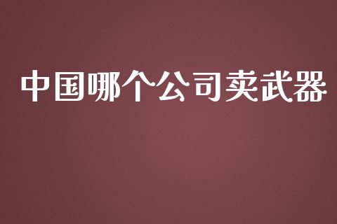 中国哪个公司卖武器_https://www.gongyisiwang.com_广发期货手续费_第1张