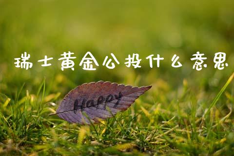 瑞士黄金公投什么意思_https://www.gongyisiwang.com_广发期货手续费_第1张