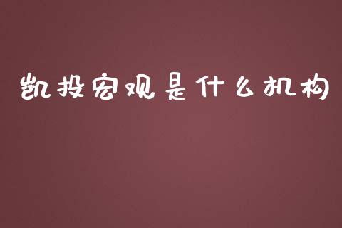 凯投宏观是什么机构_https://www.gongyisiwang.com_股指期货_第1张