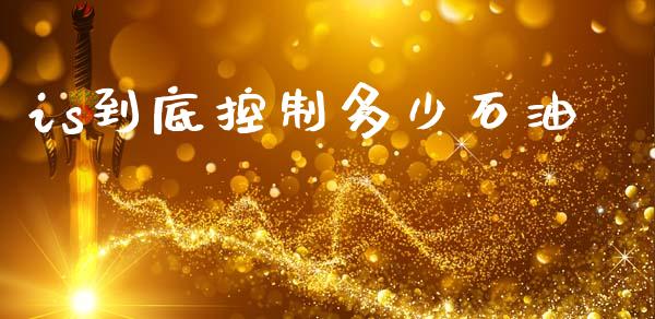 is到底控制多少石油_https://www.gongyisiwang.com_股指期货交易手续费_第1张