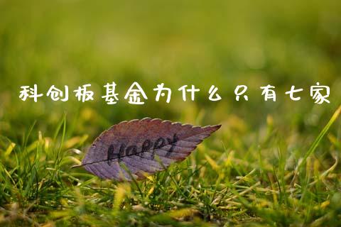 科创板基金为什么只有七家_https://www.gongyisiwang.com_恒指期货_第1张