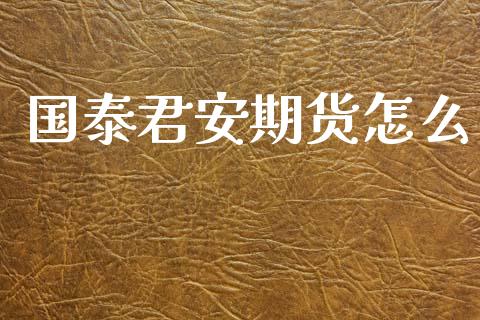 国泰君安期货怎么_https://www.gongyisiwang.com_恒指期货_第1张