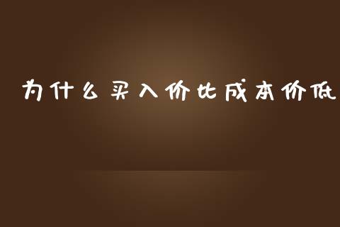 为什么买入价比成本价低_https://www.gongyisiwang.com_股指期货交易手续费_第1张