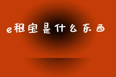e租宝是什么东西_https://www.gongyisiwang.com_广发期货手续费_第1张