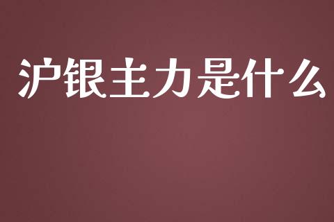 沪银主力是什么_https://www.gongyisiwang.com_广发期货手续费_第1张