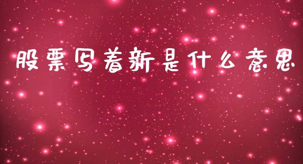 股票写着新是什么意思_https://www.gongyisiwang.com_股指期货_第1张