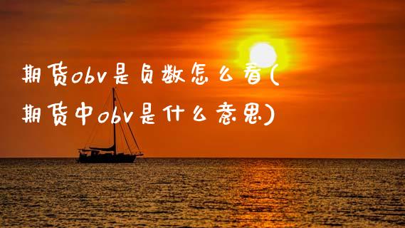 期货obv是负数怎么看(期货中obv是什么意思)_https://www.gongyisiwang.com_焦炭期货手续费_第1张