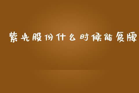 紫光股份什么时候能复牌_https://www.gongyisiwang.com_恒指期货_第1张