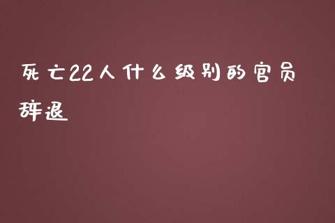 死亡22人什么级别的官员辞退_https://www.gongyisiwang.com_期货公司手续费排名_第1张