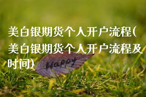 美白银期货个人开户流程(美白银期货个人开户流程及时间)_https://www.gongyisiwang.com_广发期货手续费_第1张