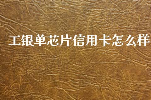 工银单芯片信用卡怎么样_https://www.gongyisiwang.com_焦炭期货手续费_第1张