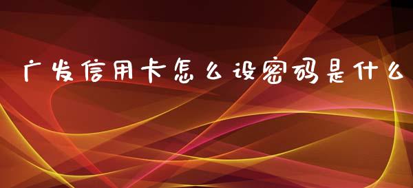 广发信用卡怎么设密码是什么_https://www.gongyisiwang.com_期货公司手续费排名_第1张