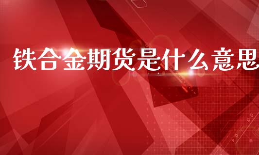铁合金期货是什么意思_https://www.gongyisiwang.com_广发期货手续费_第1张