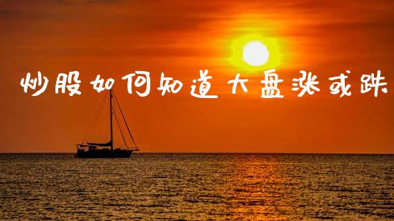 炒股如何知道大盘涨或跌_https://www.gongyisiwang.com_股指期货_第1张