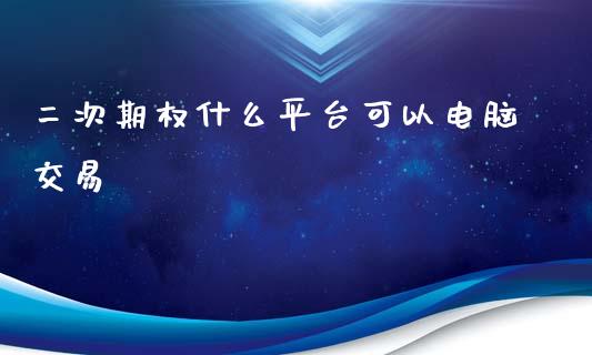二次期权什么平台可以电脑交易_https://www.gongyisiwang.com_股指期货交易手续费_第1张