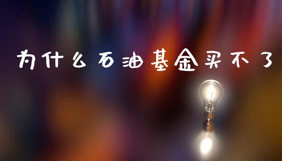 为什么石油基金买不了_https://www.gongyisiwang.com_股指期货交易手续费_第1张