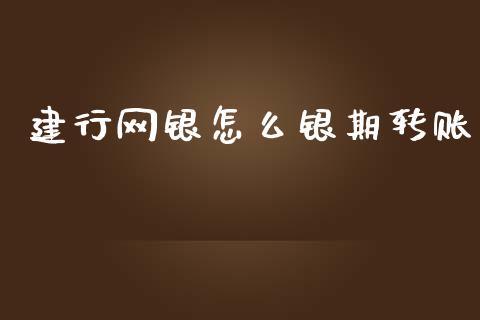 建行网银怎么银期转账_https://www.gongyisiwang.com_焦炭期货手续费_第1张
