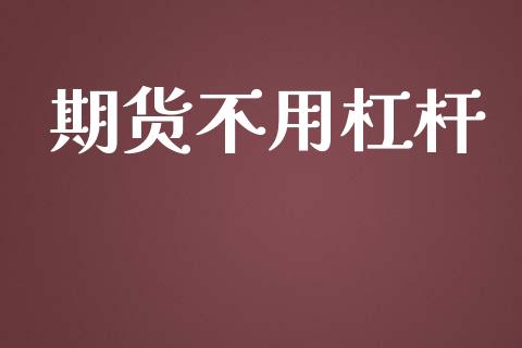 期货不用杠杆_https://www.gongyisiwang.com_股指期货_第1张