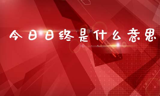 今日日终是什么意思_https://www.gongyisiwang.com_广发期货手续费_第1张