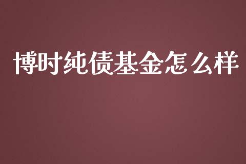 博时纯债基金怎么样_https://www.gongyisiwang.com_股指期货_第1张