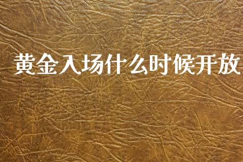 黄金入场什么时候开放_https://www.gongyisiwang.com_原油期货_第1张