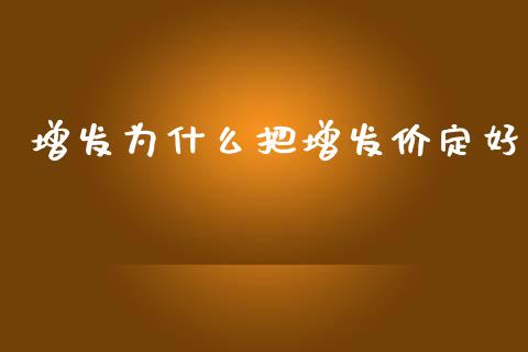 增发为什么把增发价定好_https://www.gongyisiwang.com_道指_第1张