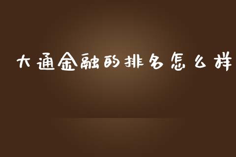 大通金融的排名怎么样_https://www.gongyisiwang.com_广发期货手续费_第1张