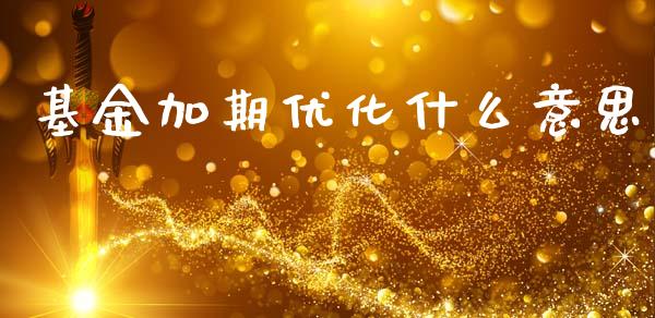 基金加期优化什么意思_https://www.gongyisiwang.com_期货公司手续费排名_第1张