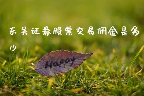 东吴证券股票交易佣金是多少_https://www.gongyisiwang.com_原油期货_第1张