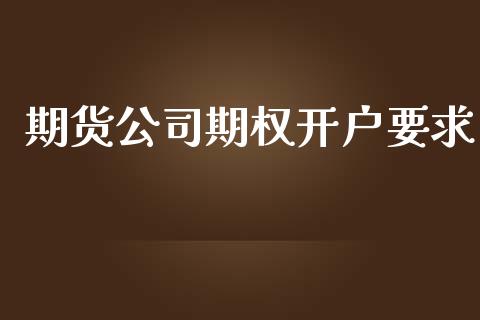 期货公司期权开户要求_https://www.gongyisiwang.com_恒指期货_第1张