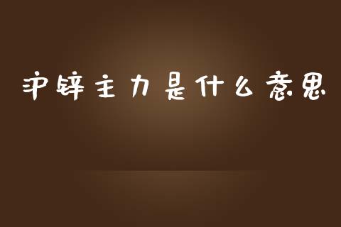 沪锌主力是什么意思_https://www.gongyisiwang.com_焦炭期货手续费_第1张